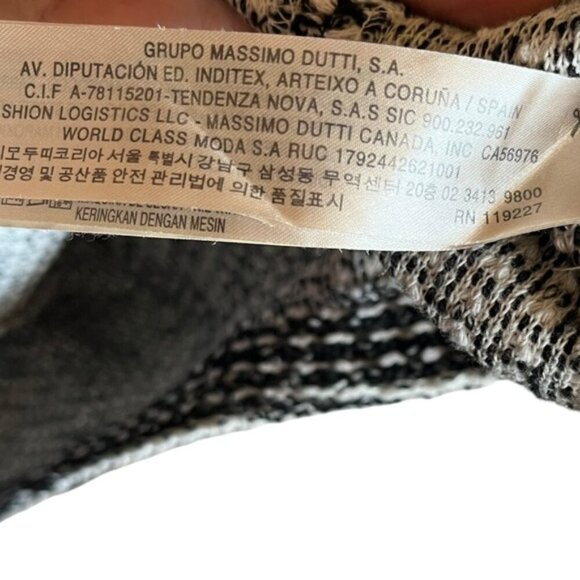 Massimo Dutti Shift Dress Medium Black & White Tweed - Picture 11 of 15